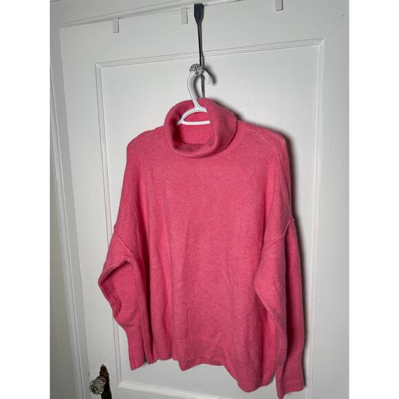 Vince Camuto Bright Pink Turtleneck Oversized Slouchy Sweater Women's Large - Picture 3 of 8